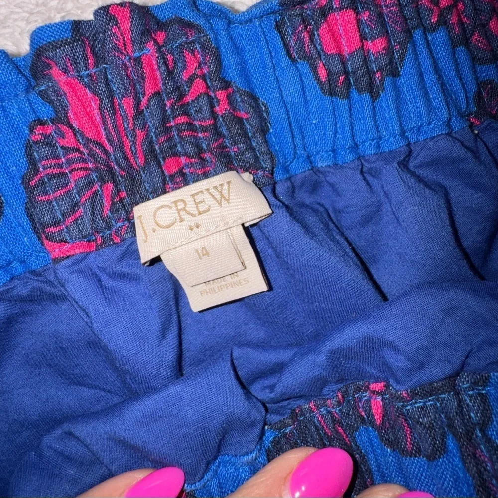 J. Crew Blue and Pink Floral Mini Skirt